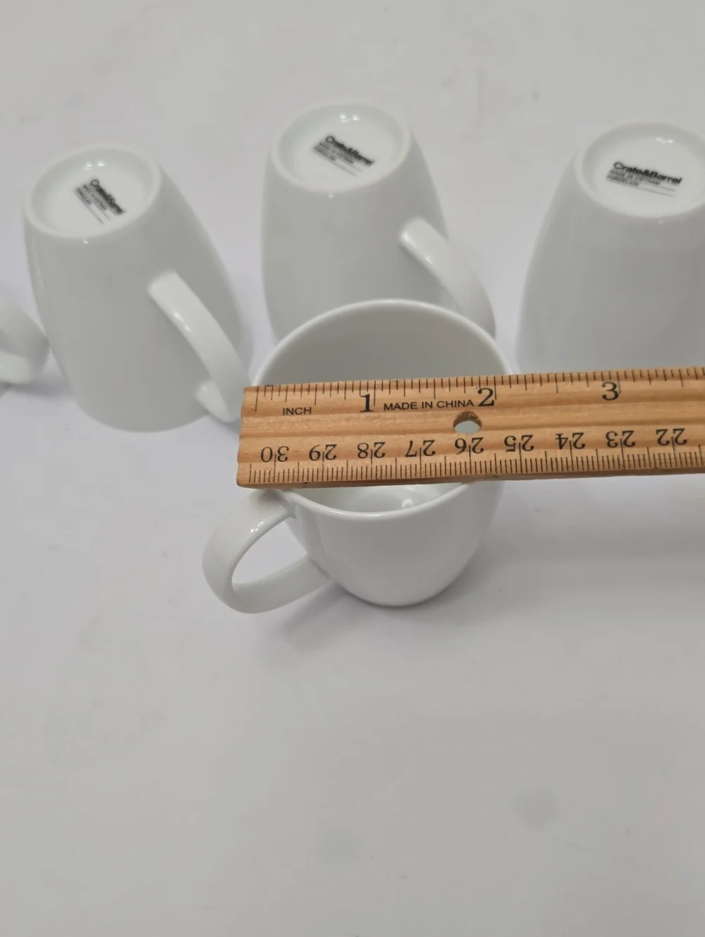 Crate & Barrel Set Of 7 Porcelain White Small Espresso Cups